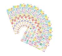 Gogogmee 10 Sheets Colored Alphabet Stickers Self Adhesive Letter Stickers for Home Office School Decoration and Organization Smooth Surfaces