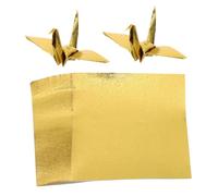 Gogogmee 100 Sheets Shiny Single-Sided Square Origami Paper Gold DIY Craft Supplies for Folding Cranes and Handmade Art Projects Paper for Adults Manipulative Skill Training