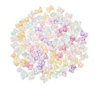 Gogogmee 100Pcs Acrylic Bear Spacer Beads Ab Color Mixed Cute Bear Loose Beads for Jewelry Making DIY Crafts Accessories for Bracelets Necklaces