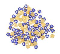 Gogogmee 100Pcs Alloy Love Heart Charms for DIY Jewelry Making Double Sided Evil Eye Pendant Base for Necklaces Bracelets