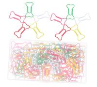 Gogogmee 100pcs Bone Shaped Metal Paper Clips Secure Grip Colorful Bookmarks for Office School Projects Organizing Files Crafting Supplies