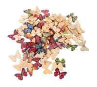 Gogogmee 100pcs Cartoon Butterfly Wooden Buttons for Sewing Crafts Decorative Vintage Buttons for DIY Projects for Scrapbooking and Handmade Gifts