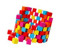 Gogogmee 100Pcs Colorful Educational Cube Blocks for Early Learning Teaching Aid Creative Building for Preschool Activities Develops Imagination Shape Recognition