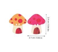 Gogogmee 100pcs Colorful Printed Wooden Sewing Buttons Mushroom House Design Decorative Buckles for Clothes Hats Bags DIY Crafting Accessories