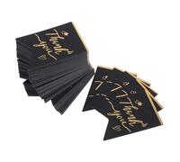 Gogogmee 100pcs Elegant Thank You Tags Black Foil DIY Packaging Labels with Prepunched for Weddings Showers Birthdays Party Favors Decorative Hanging Tags