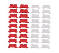 Gogogmee 100pcs Mini Construction Barricades and Pretend Street Signs for Rc Car Drift Race Track Setup Bright Red and White Road Barriers for Authentic Simulation and Quick Assembly