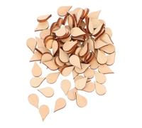 Gogogmee 100pcs Natural Water Drop Shape Wooden Craft DIY Handmade Chips for Embellishments Scrapbooking Home Decor and Gift Decorations