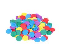 Gogogmee 100Pcs Round Counting Chips Solid Acrylic Game Tokens in Red Blue Green Yellow for Math Learning Bingo Supplies Classroom and Home Use
