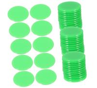 Gogogmee 100pcs Solid Green Bingo Chips Counting Markers for Game Night Poker Party Smooth Edge Counting Tokens