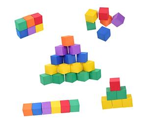 Gogogmee 102pcs Geometric Cube Toy for Children Educational Building Blocks Colorful Eva Cubes Early Learning Math Manipulative Spatial Reasoning Stem Toy for Boys and Girls