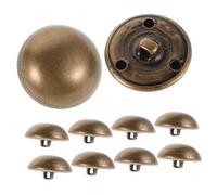 Gogogmee 10pcs 25mm Antique Brass Metal Round Mushroom Buttons for Sewing DIY Clothes Replacement, Vintage Copper Tone Buttons for Blazers Coats and Jackets Craft Projects