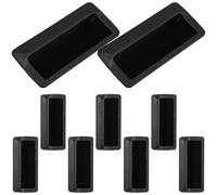 Gogogmee 10pcs Black Recessed Flush Pull Finger Insert Handles for Sliding Closet Doors, Embedded Plastic Cabinet Door Pulls with 1.6mm Abs Material for Industrial and Home Use
