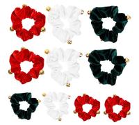 Gogogmee 10pcs Christmas Hair Scrunchies Elastic Hair Ties Ponytail Holders Xmas Accessories for Women Party Festival Holiday Use Random Styles