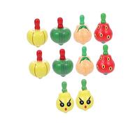 Gogogmee 10Pcs Colorful Wooden Gyro for Fun Pressure Relief Spinning Tops Educational to Enhance Hand Eye Coordination Random Styles for Endless Play