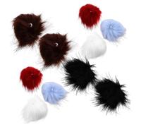 Gogogmee 10Pcs Detachable Fluffy Pom Pom Craft Decorations Faux Fur Balls for Hats Beanies Bag Charms Multi-color Including Burgundy Sky Blue Black White and Coffee Soft Weaving Accessories