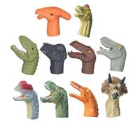 Gogogmee 10pcs Dinosaur Finger Puppets Realistic Soft Animal Hand Puppet for Educational Interactive Play at Home School Kindergarten
