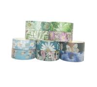 Gogogmee 10pcs DIY Fresh Flower Decorative Washi Paper Tape Set for Scrapbook, Photo Album, and Diary Crafting Floral Pattern, Random Colors and Styles Random Color