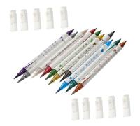 Gogogmee 10pcs Double-ended Nail Art Pens Nail Polishing Markers for DIY Painting Dotting Stripes Flowers Gel Acrylic Natural Easy to Use Tools for Creative Designs