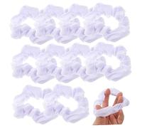 Gogogmee 10pcs Elastic White Hair Ties for Simple Cloth Ponytail Bands Lightweight Hair Ropes Suitable for Thick and Fine Daily Party Use