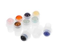 Gogogmee 10pcs Essential Oil Roller Bottles with Natural Jade Stone, Leakproof Design and Transformative Insert, Refillable Pp Spray Oil Bottles for Aromatherapy Use at Home Or Office