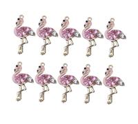 Gogogmee 10pcs Flamingo Alloy Charms Lightweight DIY Jewelry Pendants for Crafts Earrings Necklace Making Handmade Ornaments Accessories for Crafts