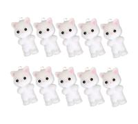 Gogogmee 10pcs Flocking Cat Charms DIY Jewelry Pendants Small Cartoon Cat Charms for Earrings Keychains Handbag Decorations Crafting Accessories