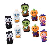 Gogogmee 10pcs Halloween Finger Puppets for Parents Interactive PVC Hand Puppet for Imaginative Storytelling and Parent Play Safe Flexible Material for Role Play and Communication Skills