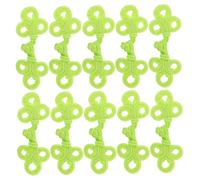 Gogogmee 10pcs Handmade Chinese Frog Closures Three Leaf Knot Buttons for Cheongsam Outerwear Lightweight Breathable Toggle Fasteners for Spring and Summer Wear Traditional Craftsmanship