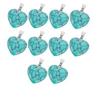 Gogogmee 10PCS Heart Shape Crystal Stone Charms Pendants for Jewelry Making Natural Agate and Quartz Gemstones Hand-polished Heart Charms for DIY Bracelets Necklaces Earrings Emotional