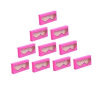 Gogogmee 10Pcs Heart Shaped False Eyelash Storage Boxes with Transparent Window Lightweight Eyelash Organizer Case for Secure Seal to Protect and Display False Lashes Collection