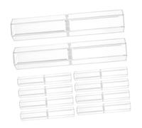 Gogogmee 10Pcs Hexagonal Acrylic Pen Cases Portable Pen Containers with Stable Lid Transparent Pencil Boxes for Business Anniversary and School Stationery Storage