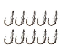 Gogogmee 10pcs High-carbon Steel Spring Fishing Hooks Silver Lightweight outside Fishing Tackle Suitable for Carp Catfish