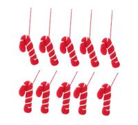 Gogogmee 10pcs Holiday Felt Decor Felt Christmas Ornaments Candy Cane Decor Handmade Ornaments Red White Candy Canes Knitted Christmas DIY Hanging