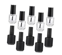 Gogogmee 10pcs Leak-proof Glass Nail Gel Bottles 15ml Lightweight Empty Nail Polish Containers with Brush for Travel Grooming on The Go