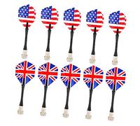 Gogogmee 10pcs Magnetic Safety Darts Assorted Colours British and American Flag Pattern Replacement Darts for Boys and Girls Indoor Target Play Universal Magnetic Dartboard Accessories