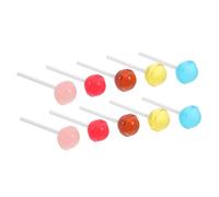 Gogogmee 10Pcs Mini Dollhouse Lollipops Realistic Miniature Food Model in Colors for Dollhouse Decor Micro Landscape Craft and DIY Mini Food Accessories
