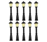 Gogogmee 10pcs Mini Light Model - Miniature Railway Train Post Lamps - Dollhouse Decor Lantern Street Post for Micro Landscape Fairy Garden Lighting Accessories