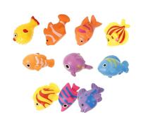 Gogogmee 10pcs Mini Plastic Fish Figurines Animal Statues for Aquarium Decoration and Home Living Miniature Animal Decor Micro Landscape Scene Props