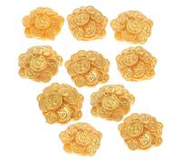 Gogogmee 10pcs Miniature Holiday Decorations Mini Ornaments Miniature Resin Figurines Treasure Reward Coin Dollhouse Money Play Coins Mini Dollhouse Pirate Decor Golden