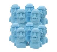 Gogogmee 10Pcs Miniature Moai Statue Set Realistic Ceramic Giant Figurines for DIY Sand Tray Fish Tank Aquarium Decor Micro Fish Pond Garden Accessories