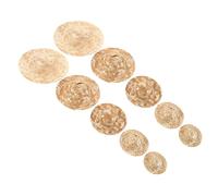 Gogogmee 10pcs Miniature Woven Straw Hats for Crafts Natural Small Doll Accessories with Round Top Cowboy Style Rustic Handmade DIY Ornaments