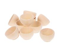 Gogogmee 10pcs Natural Wood Blank Bowls Unfinished DIY Craft Decorations Painting for Wedding Party Home Decor Handcrafted Wooden Serving Bowls