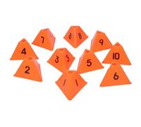 Gogogmee 10Pcs Numbered Orange Soccer Training Cones with Triangle Field Markers, Wind Resistant Athletic Football Agility Markers for Outdoor Sports and Football Drills