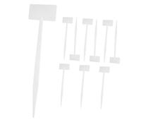 Gogogmee 10pcs Plastic Garden Plant Label Tags White Markers for Potted Plants Nursery Allotment Easy Write Sturdy Insert Soil Tags for Outdoor Indoor Gardening