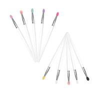 Gogogmee 10pcs Portable Eyeshadow Applicator Lightweight Makeup Brushes for Women with Transparent Silicone Handles Comfortable for Sensitive Skin Travel-friendly for Daily and Special