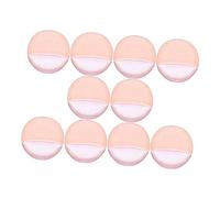 Gogogmee 10pcs Rounded Makeup Puff Velour Powder Applicators for Foundation and Blusher Soft and Durable Cosmetic Pads for Home and Salon Use