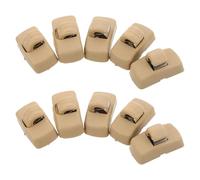 Gogogmee 10pcs Sun Visor Bracket Clips Beige Interior Sun Visor Hook Clip Replacement Compatible with Popular Models Retainer Holder for Windscreen