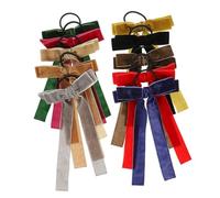 Gogogmee 10pcs Velvet Hair Ties with Bow Design Multi-color Elastic Ponytail Holders for Women and Soft Hair Ribbon Accessories Suitable for All Types Pack