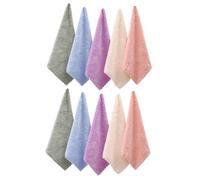 Gogogmee 10pcs Vibrant Coral Fleece Makeup Remover Cloths Reusable Soft Microfiber Face Wash Towels for Home and Travel with Stitching and High Absorbency