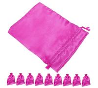 Gogogmee 10pcs Women Cosmetic Pouches Smooth Silky Drawstring Makeup Bags Compact Lightweight Toiletry Storage for Travel Daily Use Stylish Rose Red